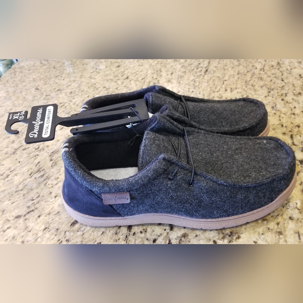 Dearfoams Men's Bennett Indoor/Outdoor Memory Foam Comfort Chukka Slippers NEW